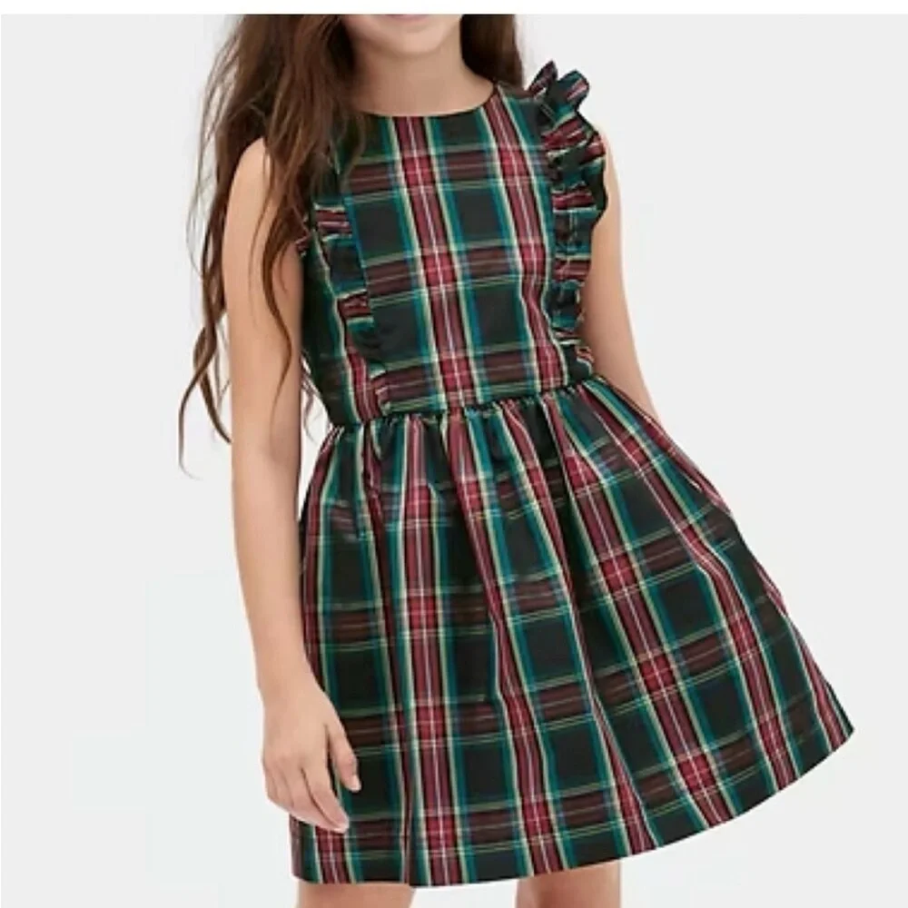 Christmas Plaid Holiday Christmas Party Dress Girls XXL GAP New With Tag - Picture 5 of 14